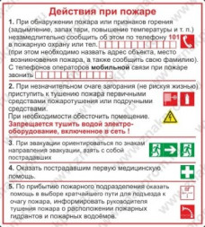 Действия при пожаре